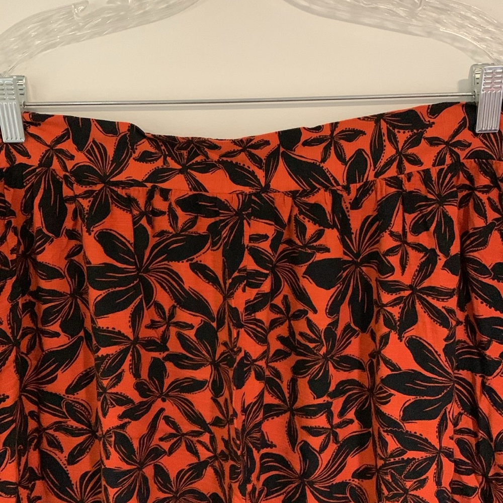 NWT Ava & Viv Dark Orange/Black Floral Maxi Skirt, Size 4X - Picture 3 of 10